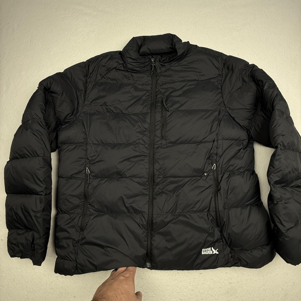 Eddie Bauer Down Puffer Jacket Womens 2XL Black 650 Fill Quilted Insulated